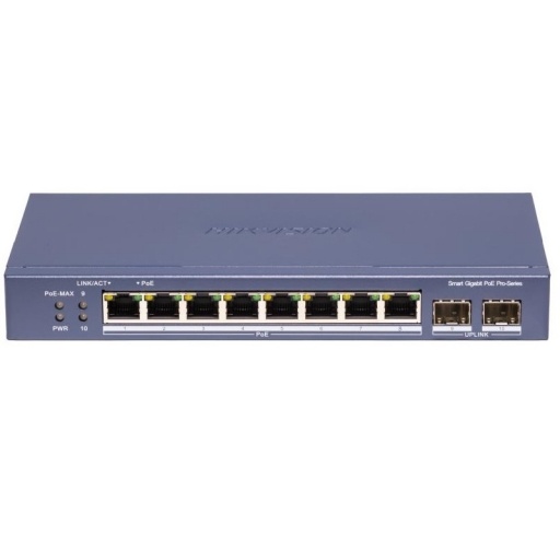 Switch PoE Hikvision Smart 8 Puertos Gigabit 110W con SFP