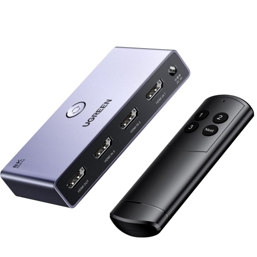 Switch Ugreen 3 En 1 Hdmi 8k con Control Remoto