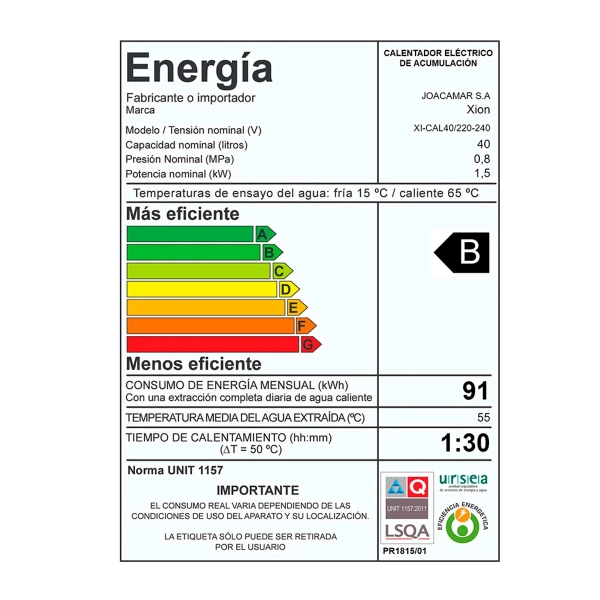 Eficiencia energética B
