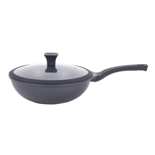 Wok Cuori Nero 28cm Aluminio Antiadherente Con Tapa