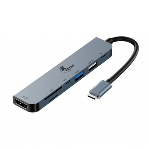 Hub Xtech USB-C 7 en 1 XTC-571 HDMI USB 3.0 PD SD TF